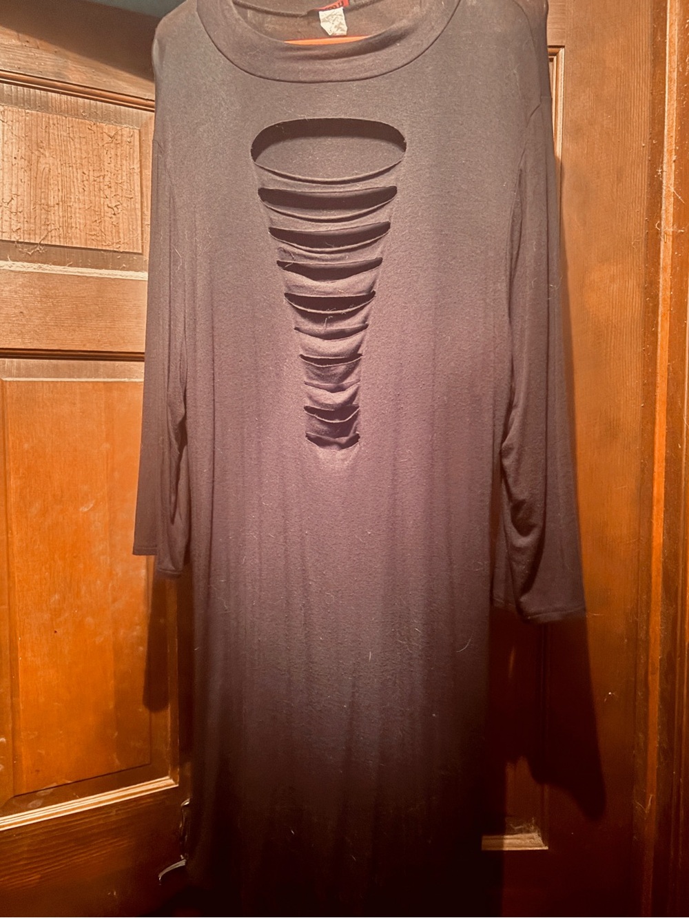 💋slash neckline knit dress